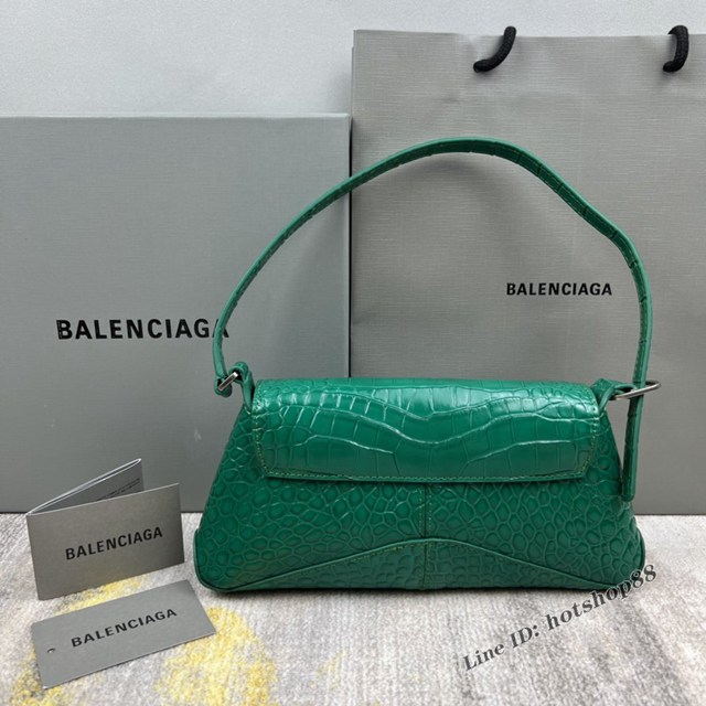 Balenciaga專櫃2022爆款XX系列腋下包 巴黎世家鱷魚綠肩背女包 fyj1262